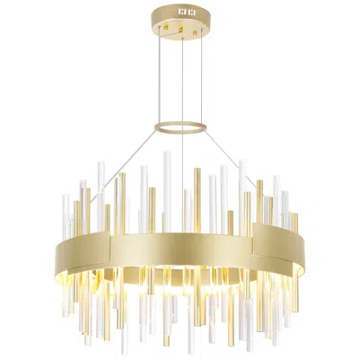 Cwi Lighting Millipede Integrated Led 20in Satin Gold Chandelier