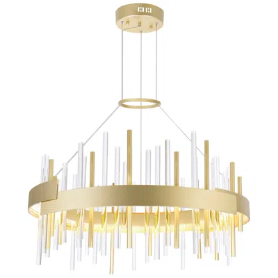Cwi Lighting Millipede Integrated Led 26in Satin Gold Chandelier