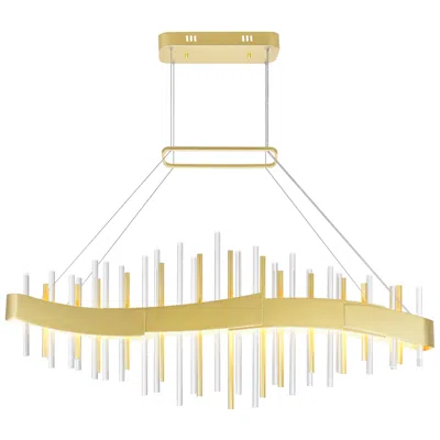 Cwi Lighting Millipede Integrated Led 40in Satin Gold Chandelier