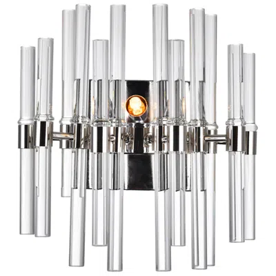 Cwi Lighting Miroir 2 Light 18in Polished Nickel Wall Light