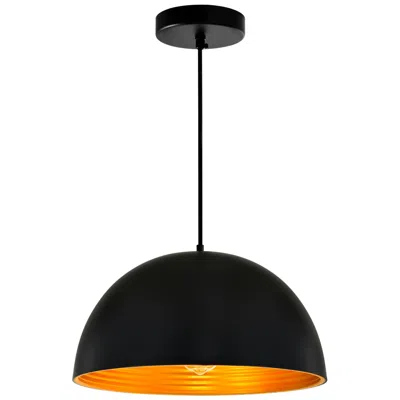 Cwi Lighting Modest 1 Light 16in Black Down Pendant
