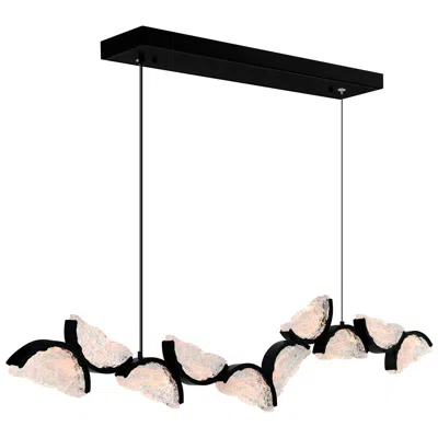 Cwi Lighting Moon Integrated Led 70in Black Chandelier With Handcrafted Glass