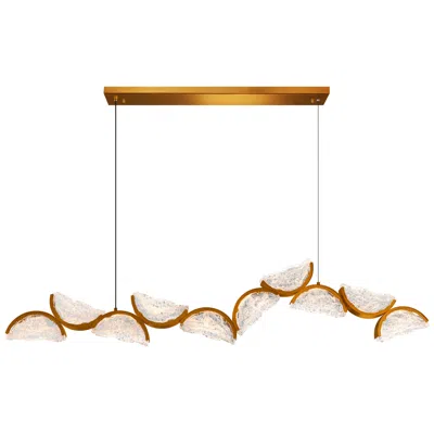 Cwi Lighting Moon Integrated Led 70in Brass Chandelier With Handcrafted Glass