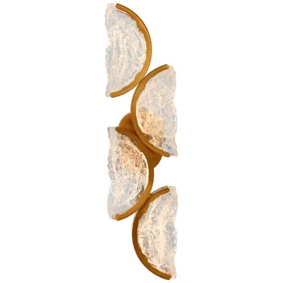 Cwi Lighting Moon Integrated Led 8in Brass Mini Pendant With Handcrafted Glass