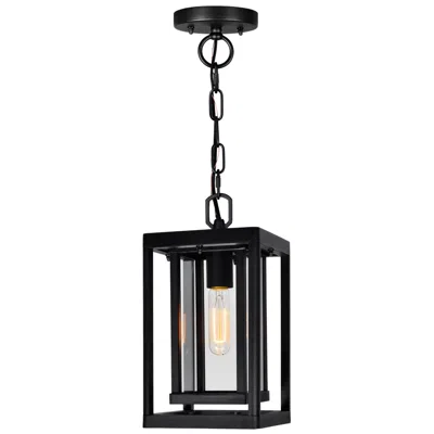 Cwi Lighting Mulvane 1 Light Black Outdoor Pendant