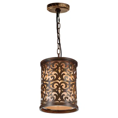 Cwi Lighting Nicole 1 Light Drum Shade Mini Pendant With Brushed Chocolate Finish