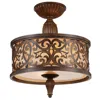 Cwi Lighting Nicole 3 Light Drum Shade Flush Mount With Brushed Chocolate Finish