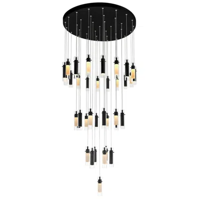 Cwi Lighting Olinda Integrated Led 33in Black Chandelier