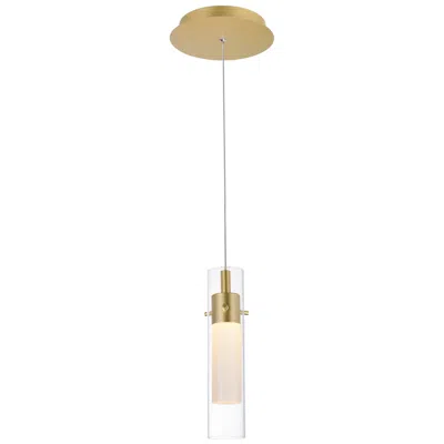Cwi Lighting Olinda Integrated Led 5in Satin Gold Mini Pendant