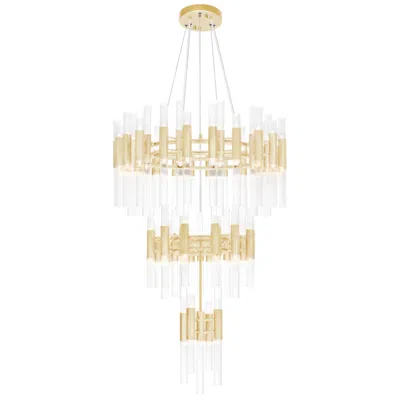 Cwi Lighting Orgue 123 Light 32in Satin Gold Chandelier