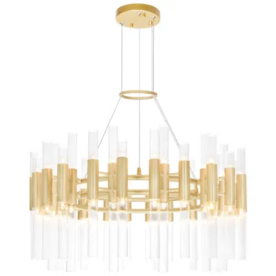 Cwi Lighting Orgue 72 Light 32in Satin Gold Chandelier