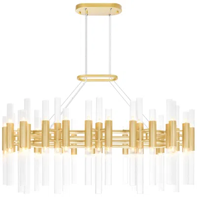 Cwi Lighting Orgue 72 Light 39in Satin Gold Chandelier