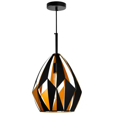 Cwi Lighting Oxide 1 Light 12in Black & Copper Down Pendant