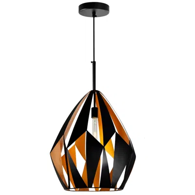 Cwi Lighting Oxide 1 Light 20in Black & Copper Down Pendant