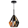 Cwi Lighting Oxide 1 Light Down Mini Pendant With Black+copper Finish In Black