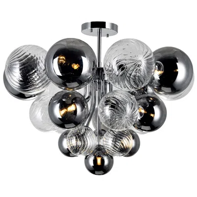 Cwi Lighting Pallocino 10 Light 25in Chrome Flush Mount
