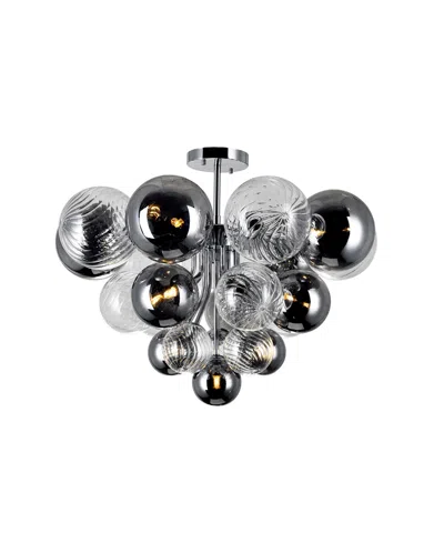 Cwi Lighting Pallocino 10 Light Flush Mount In Chrome