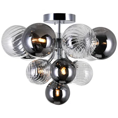 Cwi Lighting Pallocino 6 Light 16in Chrome Flush Mount