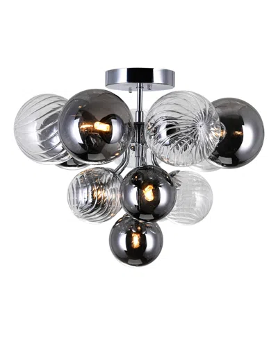 Cwi Lighting Pallocino 6 Light Flush Mount In Chrome