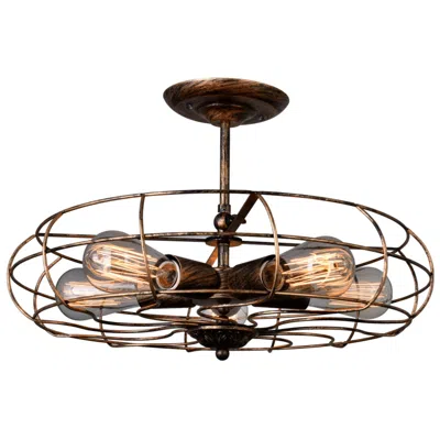 Cwi Lighting Pamela 5 Light 19in Antique Copper Flush Mount