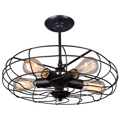 Cwi Lighting Pamela 5 Light 19in Rust Flush Mount