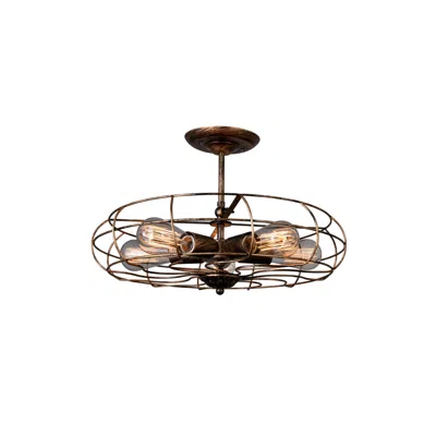 Cwi Lighting Pamela 5 Light Flush Mount With Antique Copper Finish