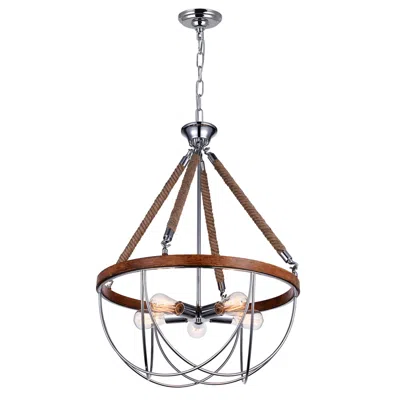 Cwi Lighting Parana 5 Light Down Chandelier With Chrome Finish