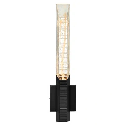 Cwi Lighting Petra Integrated Led 22in Indoor-outdoor Wall Light With Handcrafted Glass In Sand Black