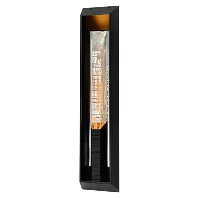 Cwi Lighting Petra Integrated Led 29in Sand Black Outdoor Wall Light With Handcrafted Glass