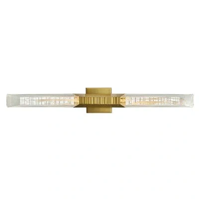 Cwi Lighting Petra Integrated Led 36in Indoor-outdoor Wall Light With Handcrafted Glass In Brass