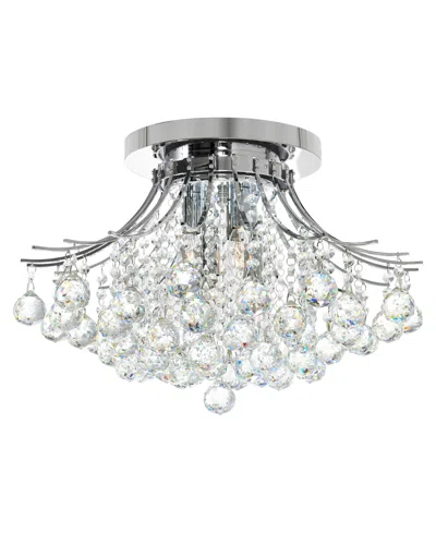 Cwi Lighting Princess 20" Metal 6-light Crystal Flush Mount In Silver