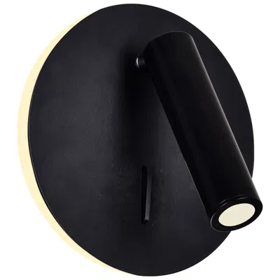 Cwi Lighting Private I Integrated Led Adjustable Round Matte Black Wall Sconce