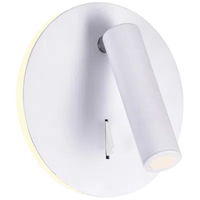 Cwi Lighting Private I Integrated Led Adjustable Round Matte White Wall Sconce