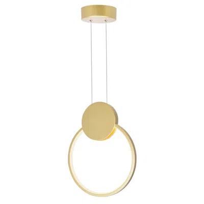 Cwi Lighting Pulley 10 In Led Satin Gold Mini Pendant