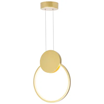 Cwi Lighting Pulley Integrated Led 12in Satin Gold Mini Pendant