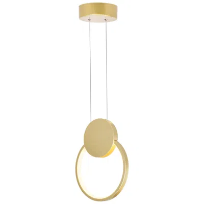Cwi Lighting Pulley Integrated Led 8in Satin Gold Mini Pendant