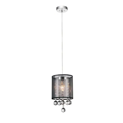 Cwi Lighting Radiant 1 Light Drum Shade Mini Pendant With Chrome Finish