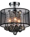 Cwi Lighting Radiant 3 Light Flush Mount In Black