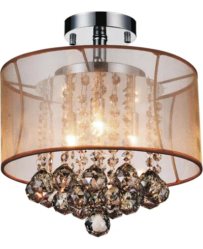 Cwi Lighting Radiant 3 Light Flush Mount In Gold