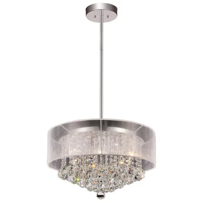 Cwi Lighting Radiant 9 Light 20in Chrome Drum Shade Chandelier With White Shade