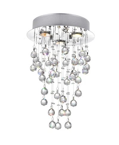 Cwi Lighting Rain Drop 3 Light Flush Mount In Silver
