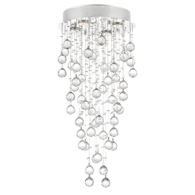 Cwi Lighting Rain Drop 4 Light Flush Mount With Chrome Finish