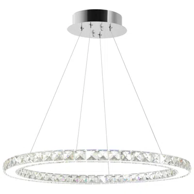 Cwi Lighting Ring Integrated Led 24in Chrome Chandelier
