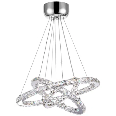 Cwi Lighting Ring Integrated Led 3-ring 32in Chrome Chandelier