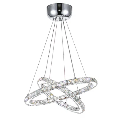 Cwi Lighting Ring Led Chandelier With Chrome Finish Lumens 1560