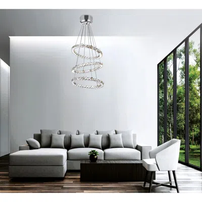 Cwi Lighting Ring Led Chandelier With Chrome Finish Lumens 2808