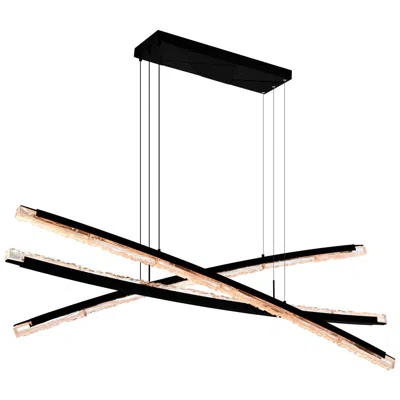 Cwi Lighting Saber Integrated Led 70in Black Chandelier With Handcrafted Glass