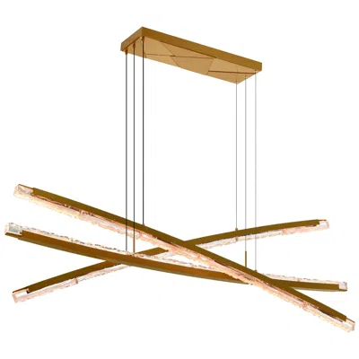Cwi Lighting Saber Integrated Led 70in Brass Chandelier With Handcrafted Glass