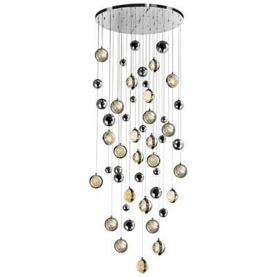 Cwi Lighting Salvador Integrated Led 32in Polished Nickel Chandelier In Gray