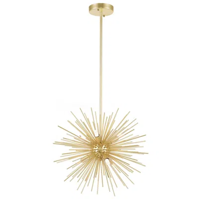 Cwi Lighting Savannah 6 Light 16in Gold Leaf Chandelier